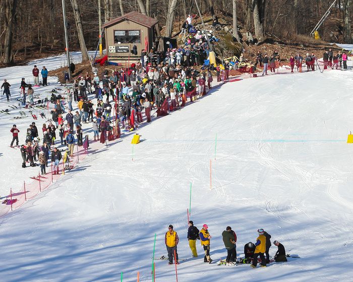 Fans at the finish of State Slalom Championship